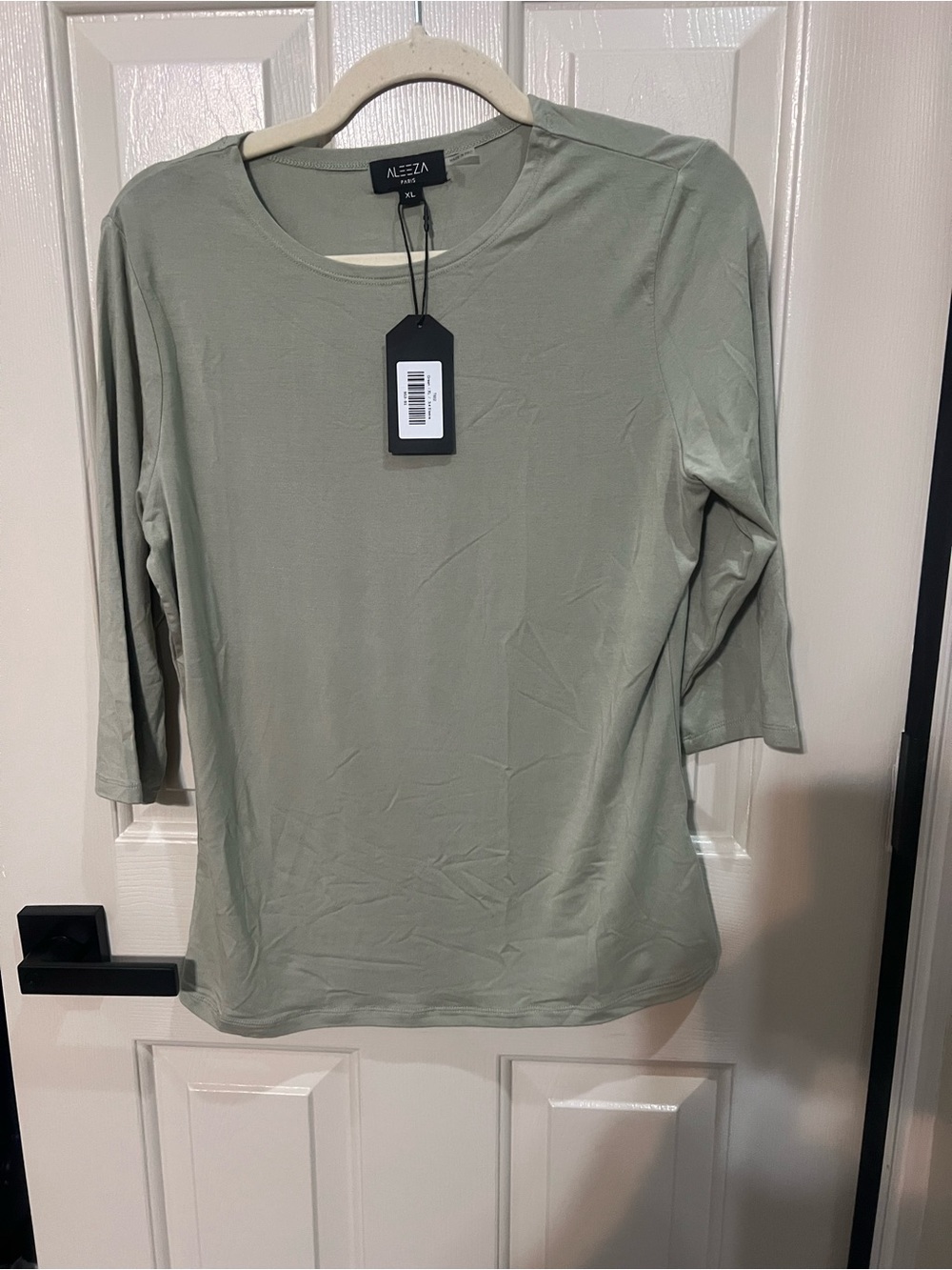 Nezza Sage Green Long Sleeve Crewneck Tee